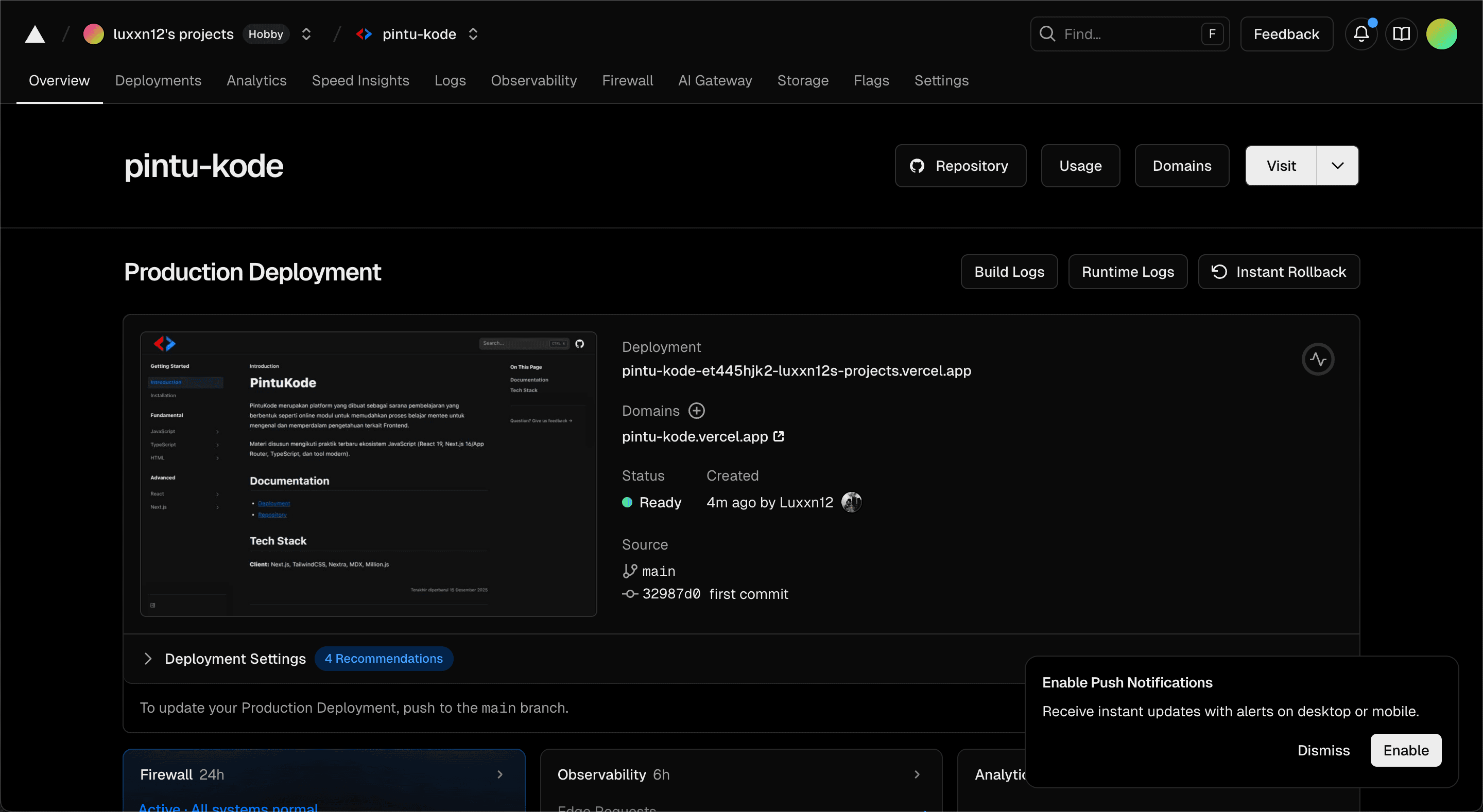 Deployment Result